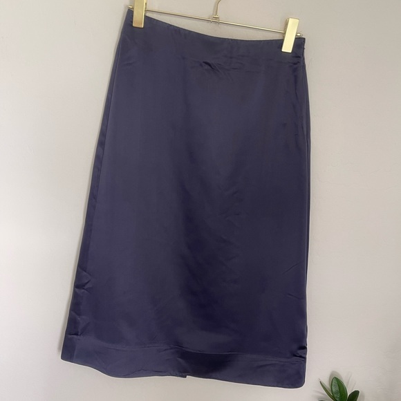 COS Mulberry High Rise Silk-Mix A-Line Skirt Size 4 NWT - Picture 2 of 8